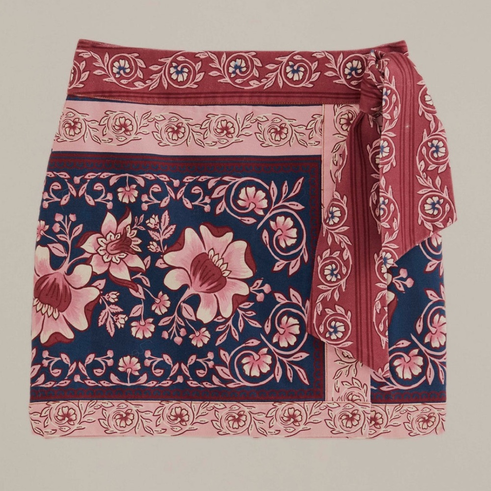 Farm Rio Teal Ainika Charm Overlapped Skirt